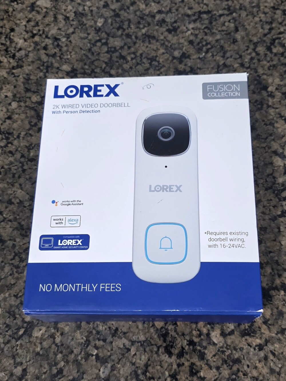 Lorex Smart 2K QHD Wired Video Doorbell with Person Detection B451AJD-E opened